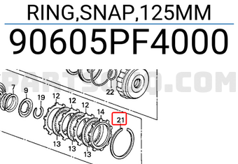 Honda 90605PF4000 RING,SNAP,125MM