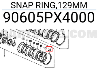 Honda 90605PX4000 SNAP RING,129MM