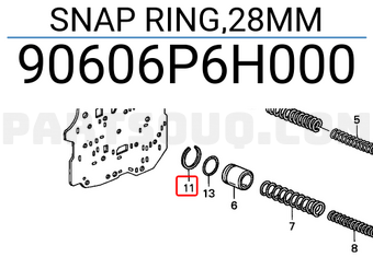 Honda 90606P6H000 SNAP RING,28MM