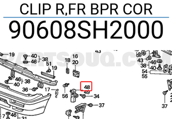 Honda 90608SH2000 CLIP R,FR BPR COR