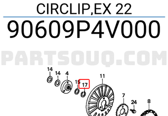 Honda 90609P4V000 CIRCLIP,EX 22
