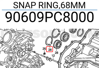 Honda 90609PC8000 SNAP RING,68MM