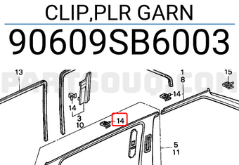 Honda 90609SB6003 CLIP,PLR GARN