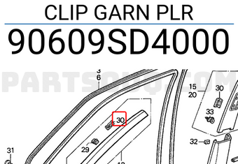 Honda 90609SD4000 CLIP GARN PLR