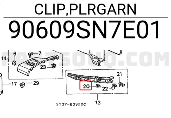 Honda 90609SN7E01 CLIP,PLRGARN
