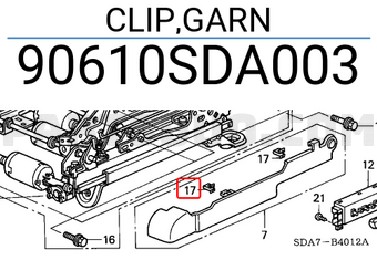 Honda 90610SDA003 CLIP,GARN