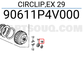 Honda 90611P4V000 CIRCLIP,EX 29