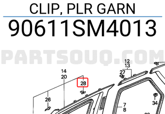 Honda 90611SM4013 CLIP, PLR GARN
