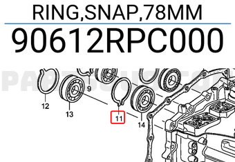 Honda 90612RPC000 RING,SNAP,78MM