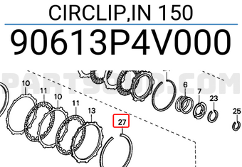 Honda 90613P4V000 CIRCLIP,IN 150