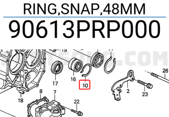 Honda 90613PRP000 RING,SNAP,48MM