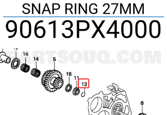 Honda 90613PX4000 SNAP RING 27MM