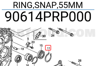 Honda 90614PRP000 RING,SNAP,55MM