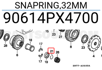 Honda 90614PX4700 SNAPRING,32MM