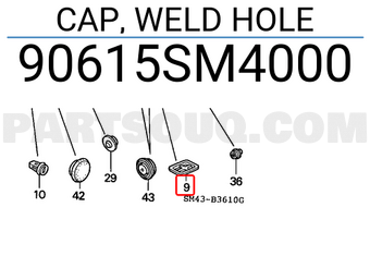 Honda 90615SM4000 CAP, WELD HOLE