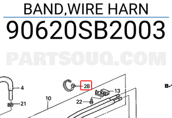 Honda 90620SB2003 BAND,WIRE HARN