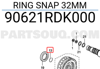 Honda 90621RDK000 RING SNAP 32MM