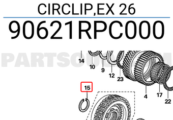 Honda 90621RPC000 CIRCLIP,EX 26
