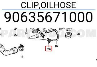 Honda 90635671000 CLIP,OILHOSE
