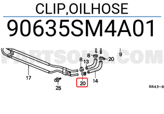 Honda 90635SM4A01 CLIP,OILHOSE