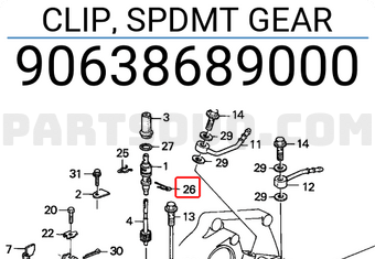 Honda 90638689000 CLIP, SPDMT GEAR