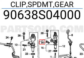 Honda 90638S04000 CLIP,SPDMT,GEAR