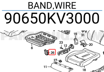 Honda 90650KV3000 BAND,WIRE