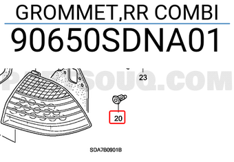 Honda 90650SDNA01 GROMMET,RR COMBI