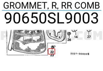 Honda 90650SL9003 GROMMET, R, RR COMB