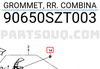 Honda 90650SZT003 GROMMET, RR. COMBINA