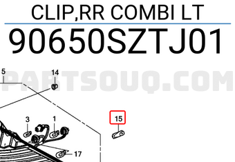 Honda 90650SZTJ01 CLIP,RR COMBI LT