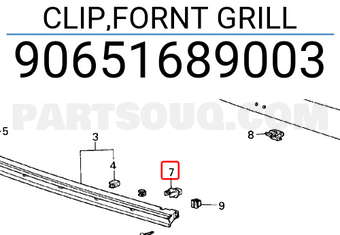 Honda 90651689003 CLIP,FORNT GRILL