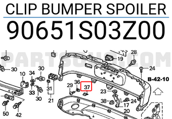 Honda 90651S03Z00 CLIP BUMPER SPOILER