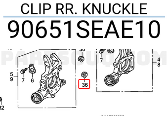Honda 90651SEAE10 CLIP RR. KNUCKLE
