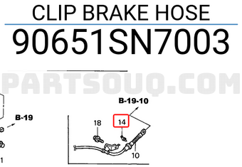 Honda 90651SN7003 CLIP BRAKE HOSE