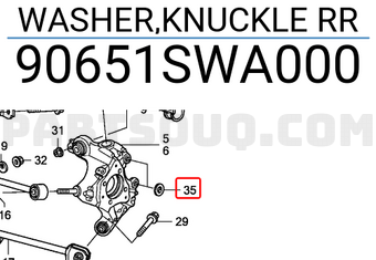 Honda 90651SWA000 WASHER,KNUCKLE RR