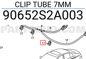 Honda 90652S2A003 CLIP TUBE 7MM