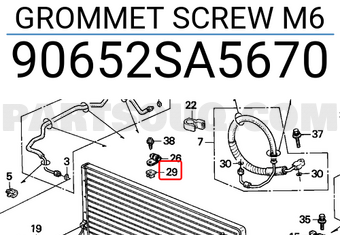 Honda 90652SA5670 GROMMET SCREW M6
