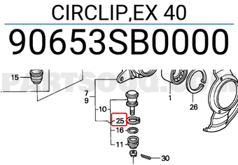 Honda 90653SB0000 CIRCLIP,EX 40