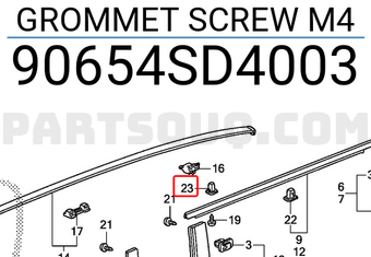 Honda 90654SD4003 GROMMET SCREW M4