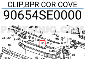 Honda 90654SE0000 CLIP,BPR COR COVE