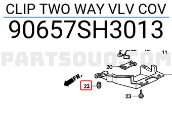 Honda 90657SH3013 CLIP TWO WAY VLV COV