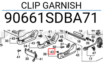 Honda 90661SDBA71 CLIP GARNISH