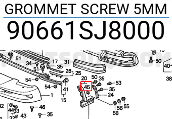 Honda 90661SJ8000 GROMMET SCREW 5MM