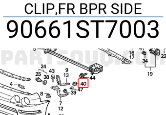 Honda 90661ST7003 CLIP,FR BPR SIDE