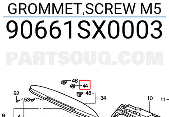 Honda 90661SX0003 GROMMET,SCREW M5