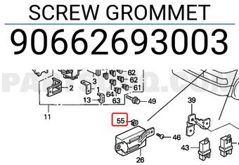 Honda 90662693003 SCREW GROMMET