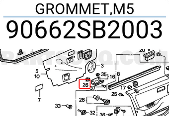 Honda 90662SB2003 GROMMET,M5