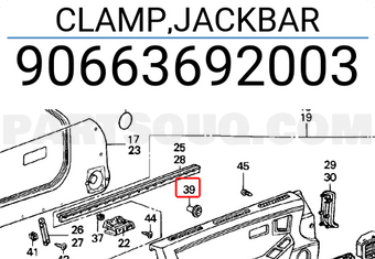 Honda 90663692003 CLAMP,JACKBAR