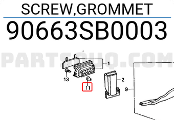 Honda 90663SB0003 SCREW,GROMMET
